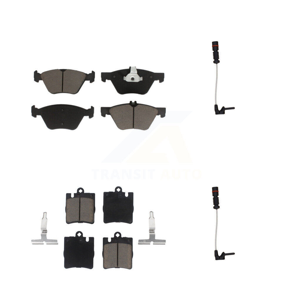 Front Rear Ceramic Disc Brake Pads And Wear Sensor Kit For Mercedes-Benz E320 CLK320 E430 KCW-100037