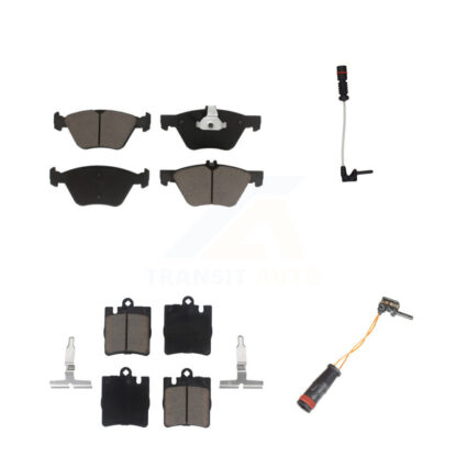 Front Rear Ceramic Disc Brake Pads And Wear Sensors Kit For Mercedes-Benz CLK320 KCW-100038