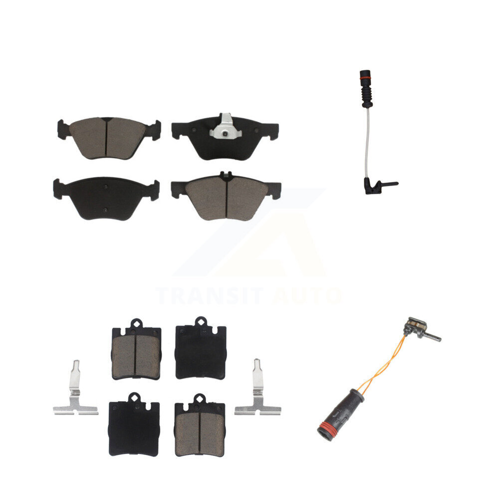 Front Rear Ceramic Disc Brake Pads And Wear Sensors Kit For Mercedes-Benz CLK320 KCW-100038
