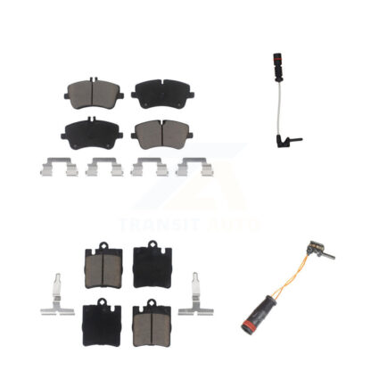 Front Rear Ceramic Brake Pads Wear Sensor Kit For 03 Mercedes-Benz CLK320 Coupe with 3.2L KCW-100039