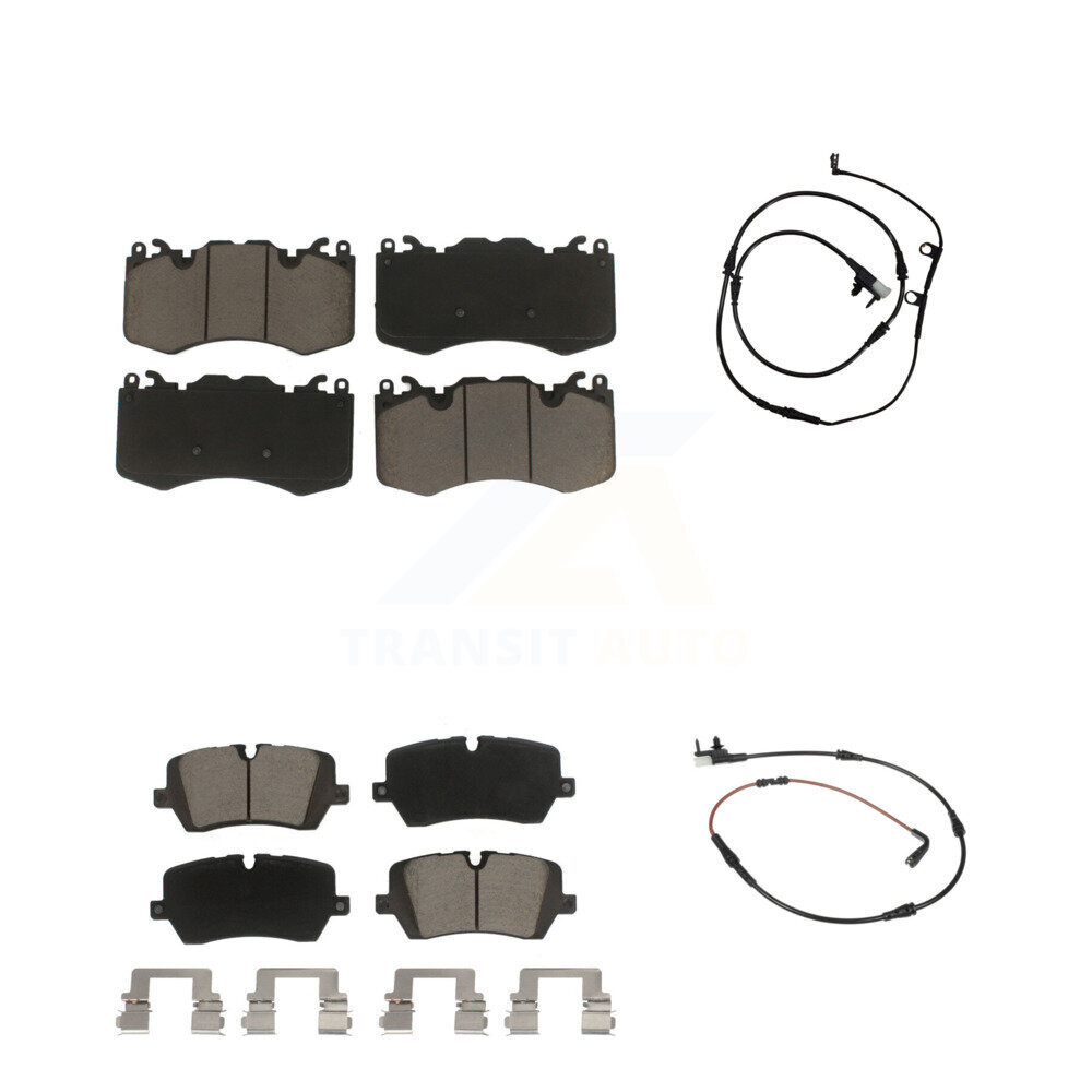 Front Rear Ceramic Disc Brake Pads And Wear Sensors Kit For Land Rover Range Sport KCW-100040