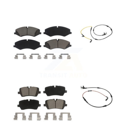 Front Rear Ceramic Disc Brake Pads & Wear Sensor Kit For Land Rover Range Sport Discovery KCW-100042