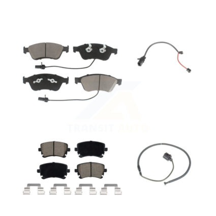 Front Rear Ceramic Disc Brake Pads And Extra Wear Sensors Kit For 2011 Audi S6 5.2L KCW-100055