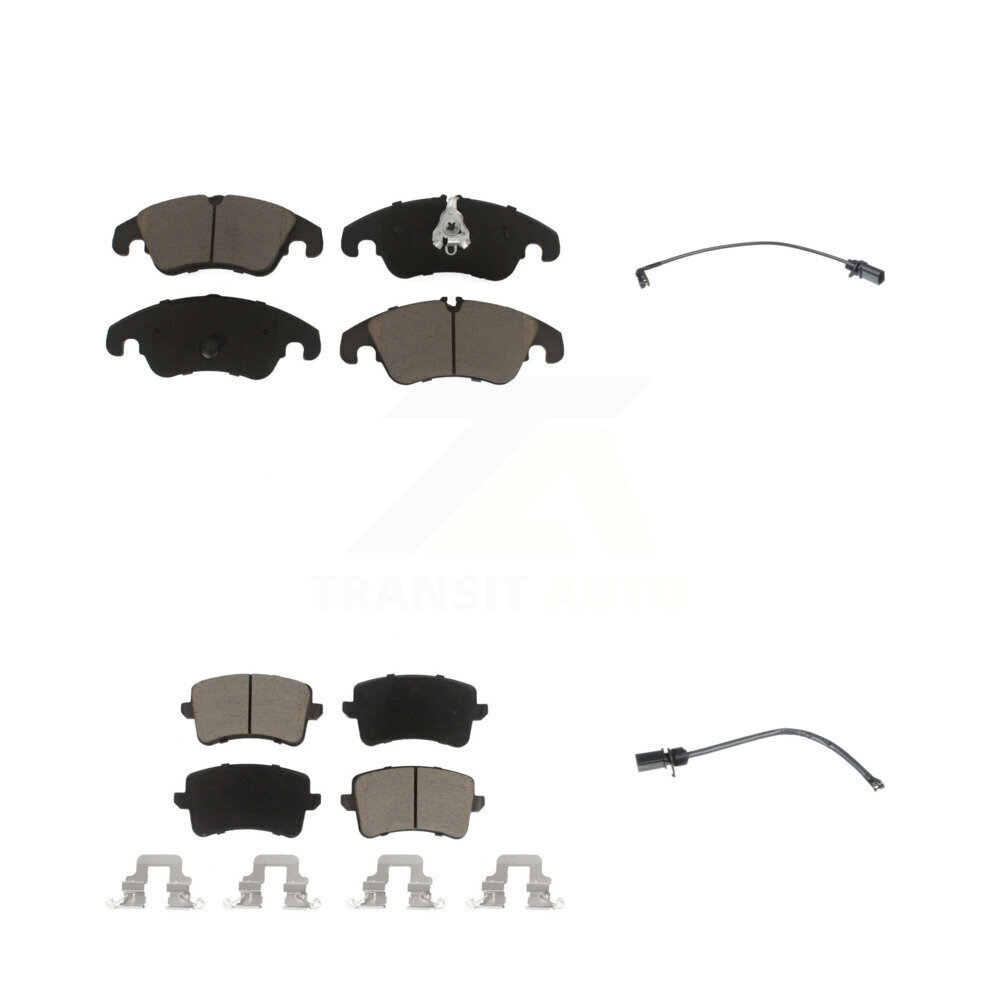 Front Rear Ceramic Disc Brake Pads And Wear Sensors Kit For Audi Q5 KCW-100058
