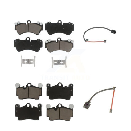 Front Rear Ceramic Disc Brake Pads And Wear Sensors Kit For Porsche Cayenne KCW-100061