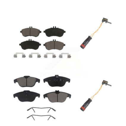 Front Rear Ceramic Disc Brake Pads And Wear Sensors Kit For Mercedes-Benz C300 C250 C230 KCW-100063