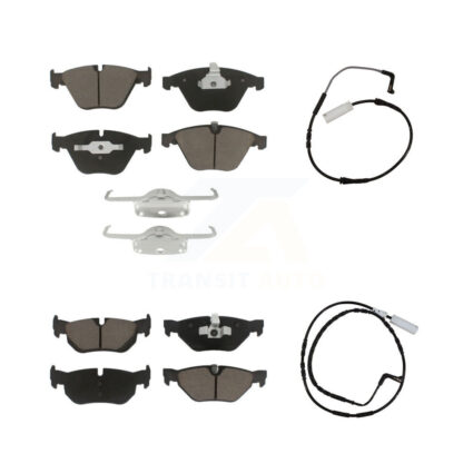 Front Rear Ceramic Disc Brake Pads And Wear Sensors Kit For 2009-2010 BMW 328i 3.0L KCW-100070