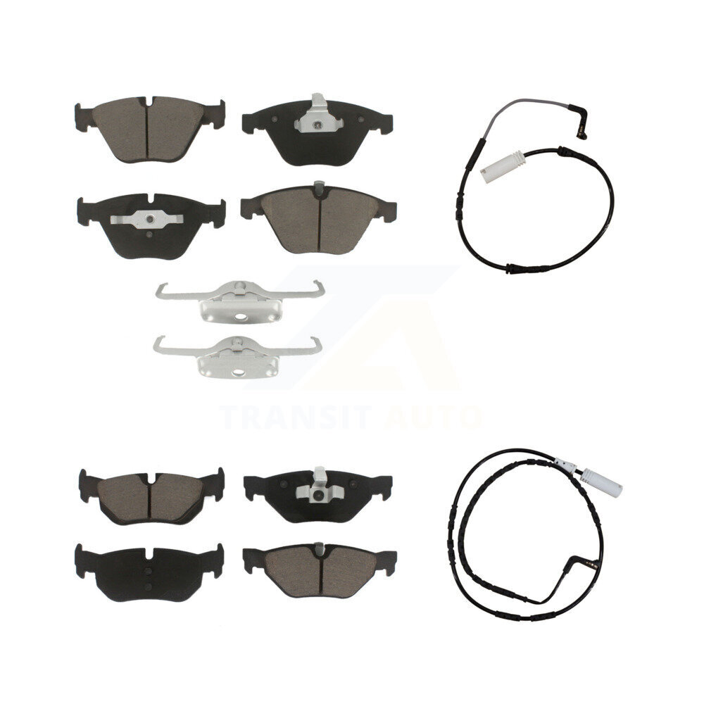 Front Rear Ceramic Disc Brake Pads And Wear Sensors Kit For 2009-2010 BMW 328i 3.0L KCW-100070