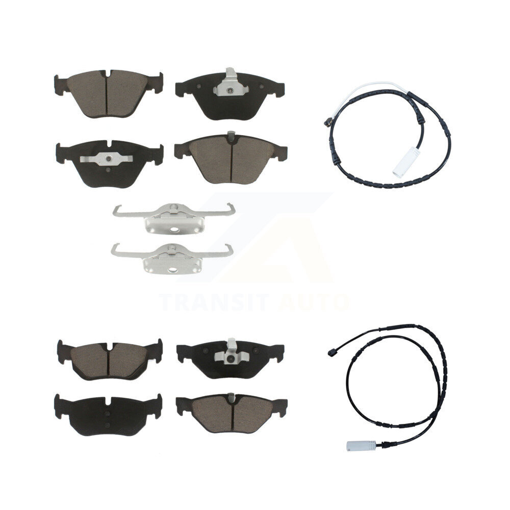 Front Rear Ceramic Disc Brake Pads And Wear Sensors Kit For 2012 BMW 328i xDrive 3.0L KCW-100071