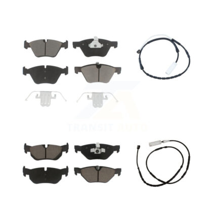 Front Rear Ceramic Disc Brake Pads And Wear Sensors Kit For 2012 BMW X1 xDrive28i KCW-100072