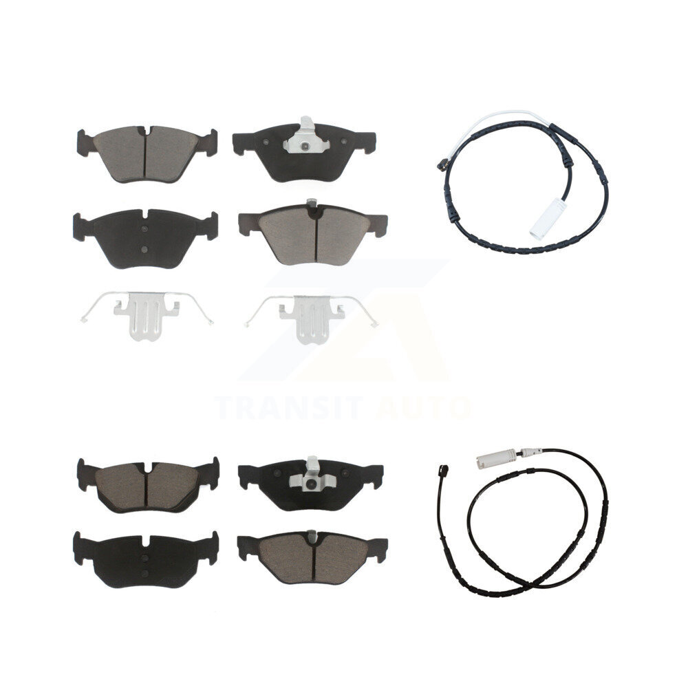 Front Rear Ceramic Disc Brake Pads And Wear Sensors Kit For 2012 BMW X1 xDrive28i KCW-100072