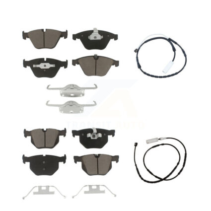 Front Rear Ceramic Disc Brake Pad Wear Sensor Kit For 2013 BMW X1 xDrive35i with AWD 3.0L KCW-100076