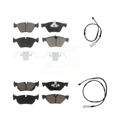 Front Rear Ceramic Disc Brake Pads And Wear Sensors Kit For 2013 BMW 128i 3.0L KCW-100077