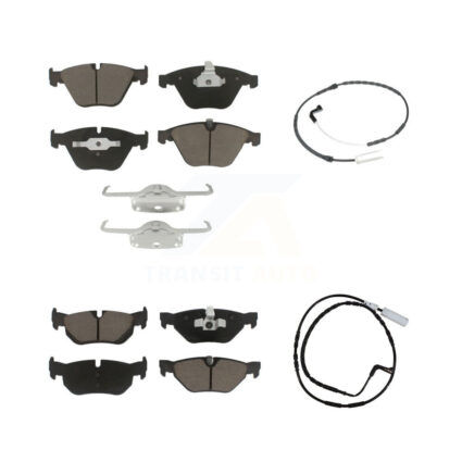 Front Rear Ceramic Disc Brake Pads And Wear Sensor Kit For 2009-2010 BMW 328i xDrive 3.0L KCW-100080