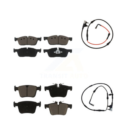 Front Rear Ceramic Disc Brake Pads And Wear Sensors Kit For Jaguar XE KCW-100095