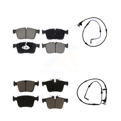 Front Rear Ceramic Disc Brake Pads And Wear Sensors Kit For Jaguar XE XF KCW-100096