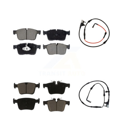 Front Rear Ceramic Disc Brake Pads And Wear Sensors Kit For Jaguar XE KCW-100097