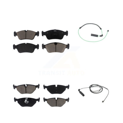 Front Rear Ceramic Disc Brake Pads And Wear Sensors Kit For 2001-2005 BMW 325xi 2.5L KCW-100098