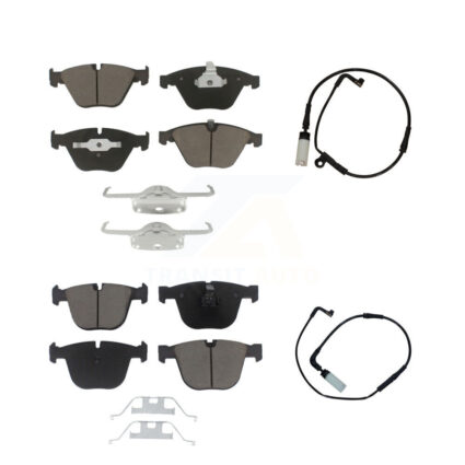 Front Rear Ceramic Disc Brake Pads And Wear Sensors Kit For BMW 550i 545i 645Ci KCW-100104
