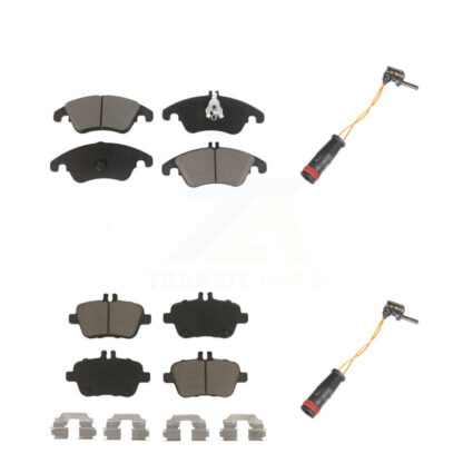 Front Rear Ceramic Disc Brake Pads And Wear Sensors Kit For Mercedes-Benz SLK350 KCW-100107
