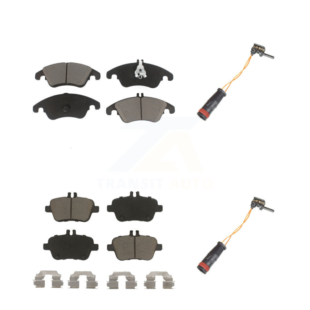 Front Rear Ceramic Disc Brake Pads And Wear Sensors Kit For Mercedes-Benz SLK350 KCW-100107