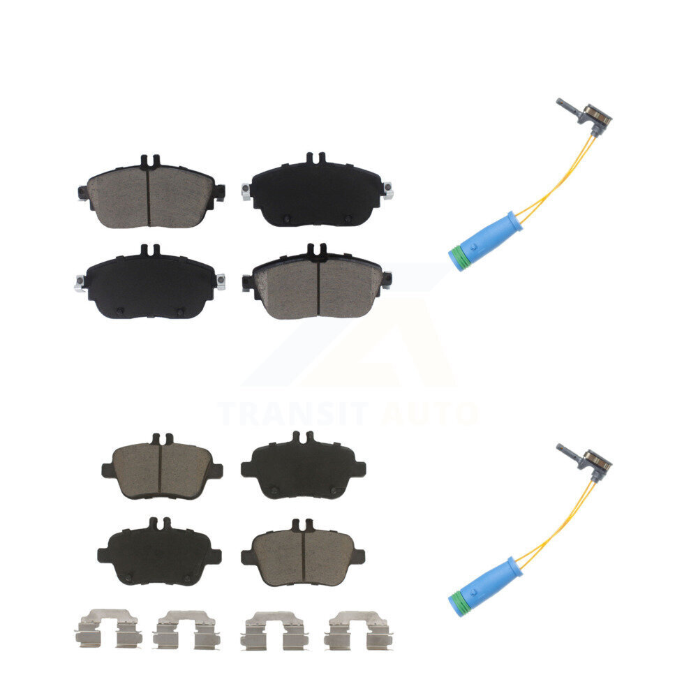 Front Rear Ceramic Disc Brake Pads & Wear Sensor Kit For Mercedes-Benz CLA250 GLA250 2.0L KCW-100108