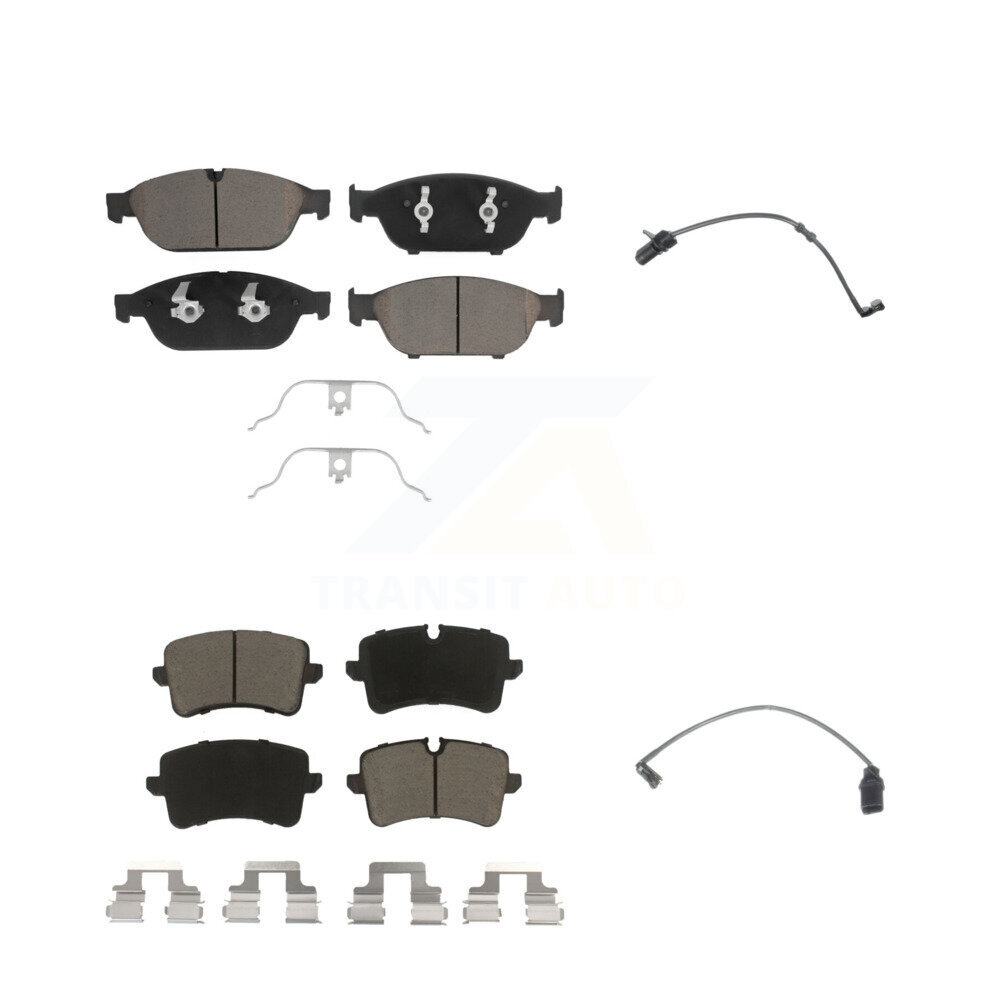 Front Rear Ceramic Disc Brake Pads And Wear Sensors Kit For Audi A6 Quattro A7 KCW-100109