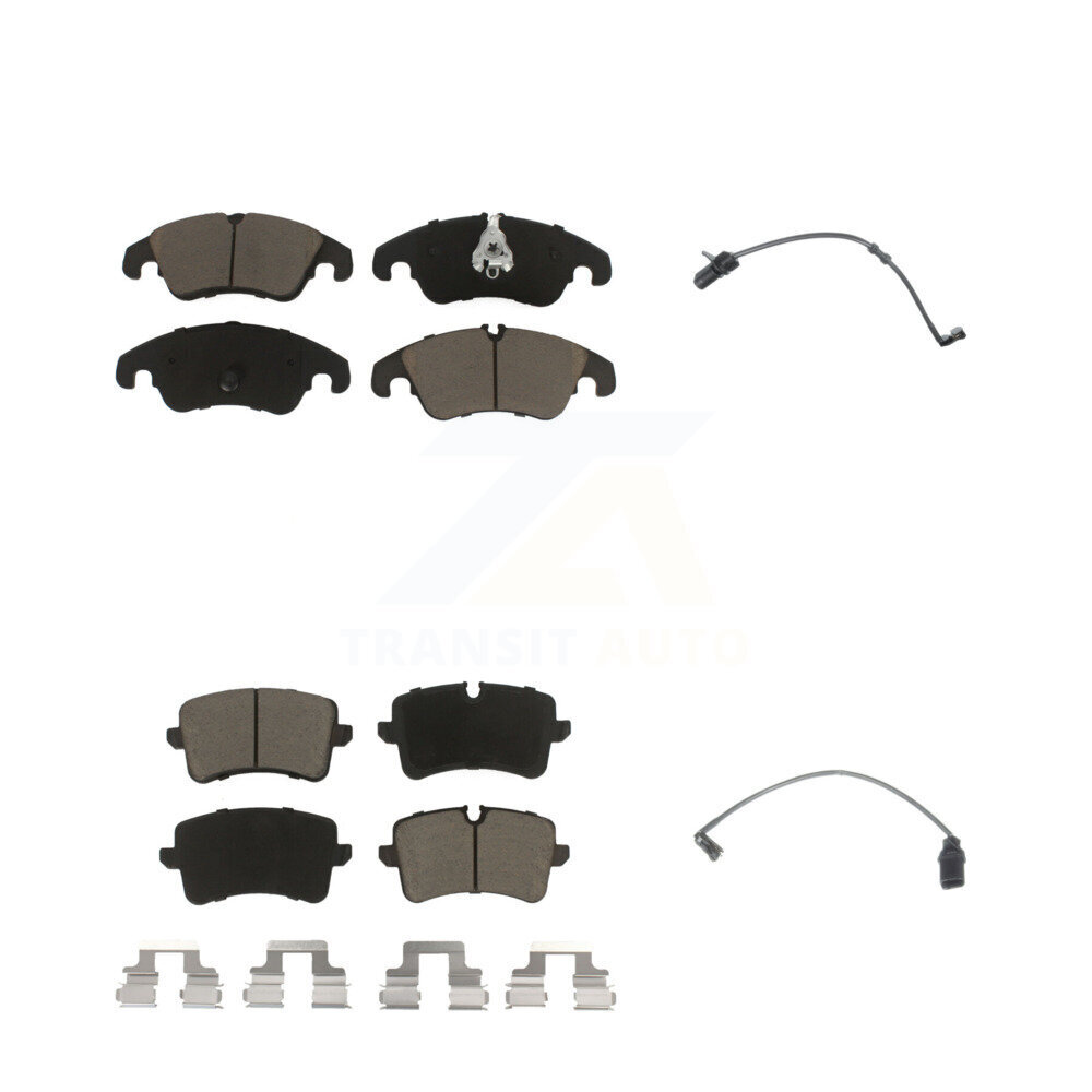 Front Rear Ceramic Disc Brake Pads And Wear Sensors Kit For Audi A7 Quattro A6 KCW-100110