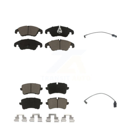 Front Rear Ceramic Disc Brake Pads And Wear Sensors Kit For Audi A6 Quattro KCW-100112