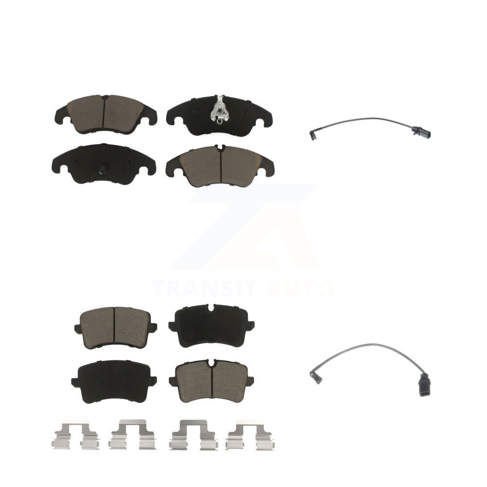 Front Rear Ceramic Disc Brake Pads And Wear Sensors Kit For Audi A6 Quattro KCW-100112