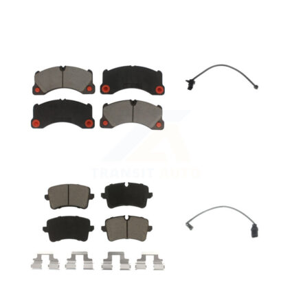Front Rear Ceramic Disc Brake Pads Wear Sensor Kit For Porsche Macan except Rotor KCW-100114