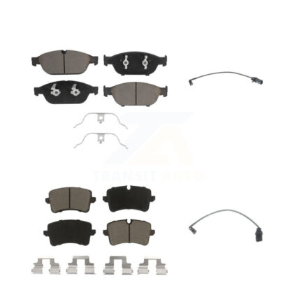 Front Rear Ceramic Disc Brake Pads And Wear Sensors Kit For Audi A6 Quattro KCW-100117