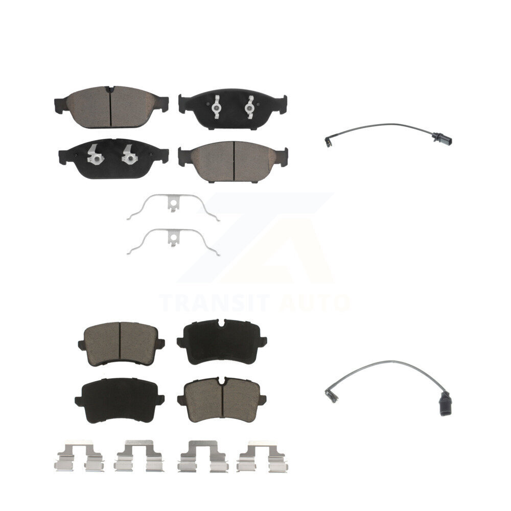 Front Rear Ceramic Disc Brake Pads And Wear Sensors Kit For Audi A6 Quattro KCW-100117
