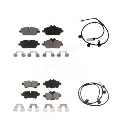 Front Rear Ceramic Disc Brake Pads And Wear Sensors Kit For Mini Cooper 1.6L KCW-100119