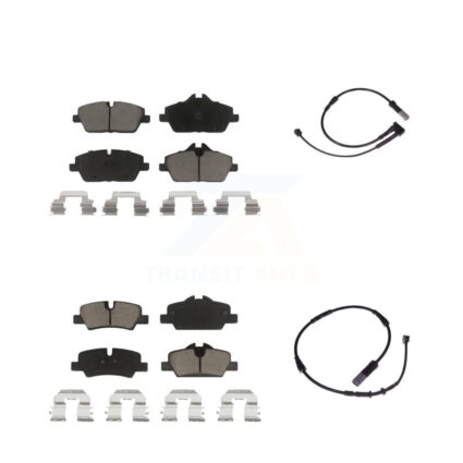 Front Rear Ceramic Disc Brake Pads And Wear Sensors Kit For Mini Cooper KCW-100124