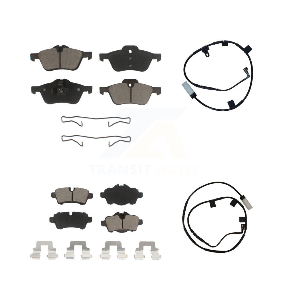 Front Rear Ceramic Disc Brake Pads And Wear Sensors Kit For Mini Cooper KCW-100127