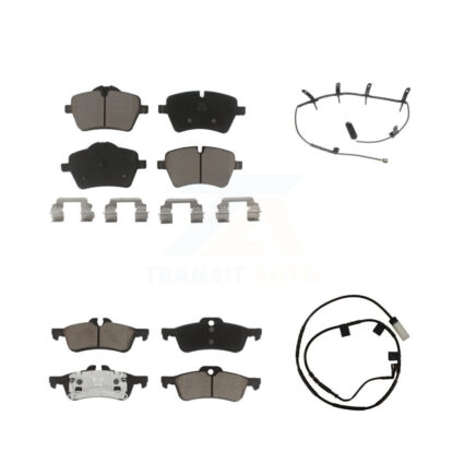Front Rear Ceramic Disc Brake Pads And Wear Sensors Kit For 2006 Mini Cooper 1.6L KCW-100132