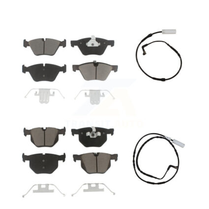 Front Rear Ceramic Disc Brake Pads And Wear Sensors Kit For 2006 BMW 330i KCW-100135
