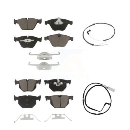 Front Rear Ceramic Disc Brake Pads And Wear Sensor Kit For 2009-2010 BMW 335i xDrive 3.0L KCW-100137
