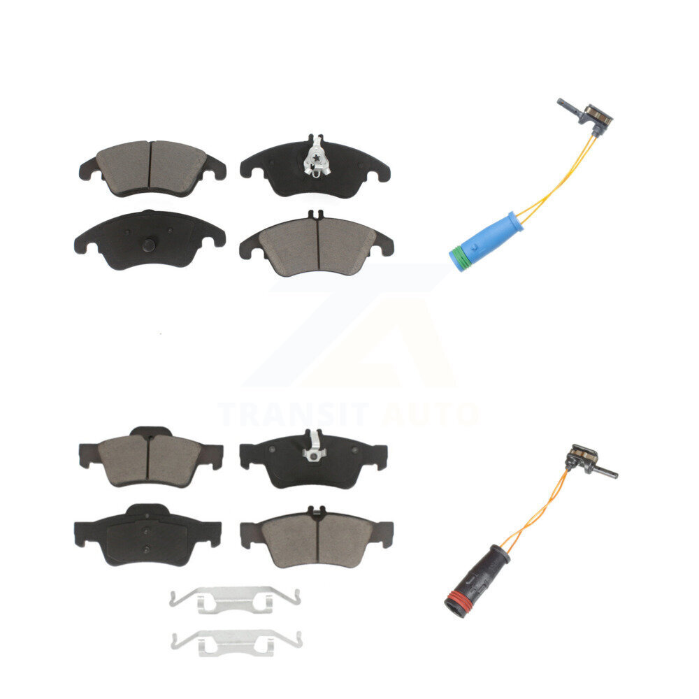 Front Rear Ceramic Disc Brake Pads And Wear Sensors Kit For Mercedes-Benz E400 KCW-100148