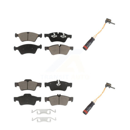 Front Rear Ceramic Disc Brake Pads And Wear Sensors Kit For Mercedes-Benz E350 AWD KCW-100152