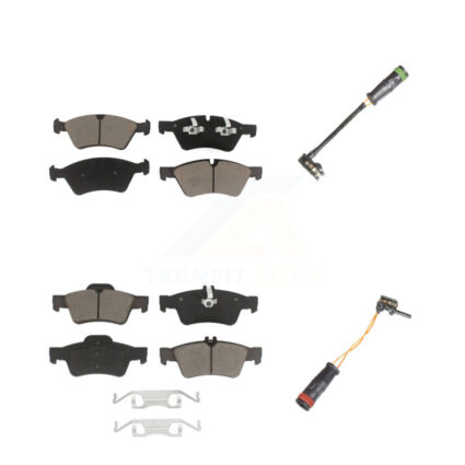 Front Rear Ceramic Brake Pads Wear Sensor Kit For Mercedes-Benz E550 4Matic with AWD 5.5L KCW-100153