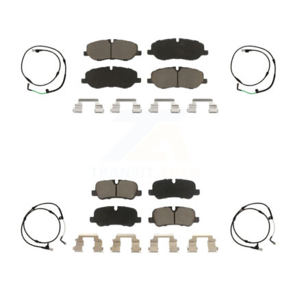 Front Rear Ceramic Disc Brake Pads And Wear Sensors Kit For 2005-2009 Land Rover LR3 4.4L KCW-100183