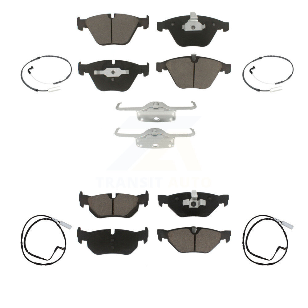 Front Rear Ceramic Disc Brake Pads And Wear Sensor Kit For 2009-2010 BMW 328i xDrive 3.0L KCW-100184