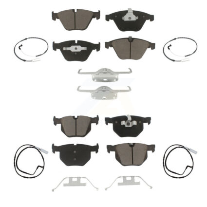 Front Rear Ceramic Disc Brake Pads And Wear Sensor Kit For 2009-2010 BMW 335i xDrive 3.0L KCW-100185