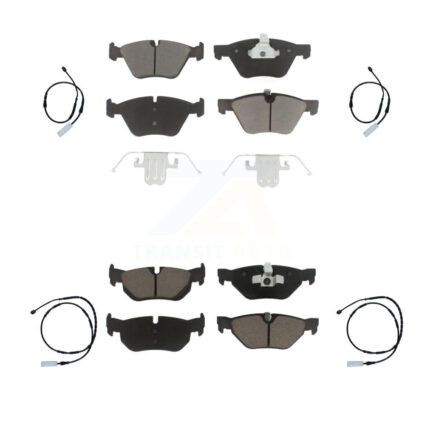 Front Rear Ceramic Disc Brake Pads And Wear Sensors Kit For 2013 BMW 128i 3.0L KCW-100190
