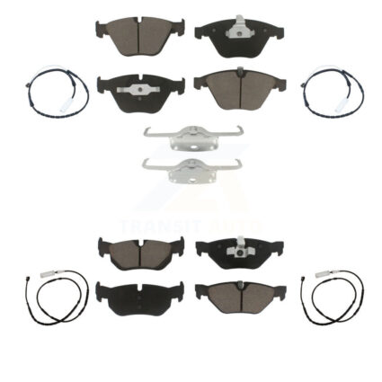 Front Rear Ceramic Disc Brake Pad Wear Sensor Kit For 2013 BMW X1 xDrive28i with AWD 2.0L KCW-100195