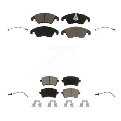 Front Rear Ceramic Disc Brake Pads And Wear Sensors Kit For Audi Q5 KCW-100209