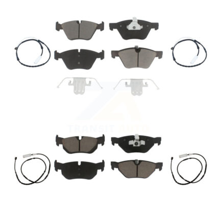 Front Rear Ceramic Disc Brake Pads And Wear Sensors Kit For 2012 BMW X1 xDrive28i KCW-100211
