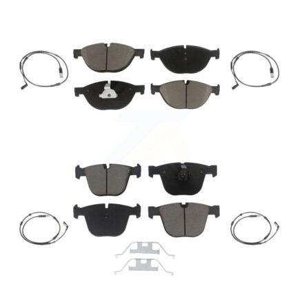 Front Rear Ceramic Disc Brake Pads And Wear Sensors Kit For 2009 BMW 750i 750Li KCW-100215